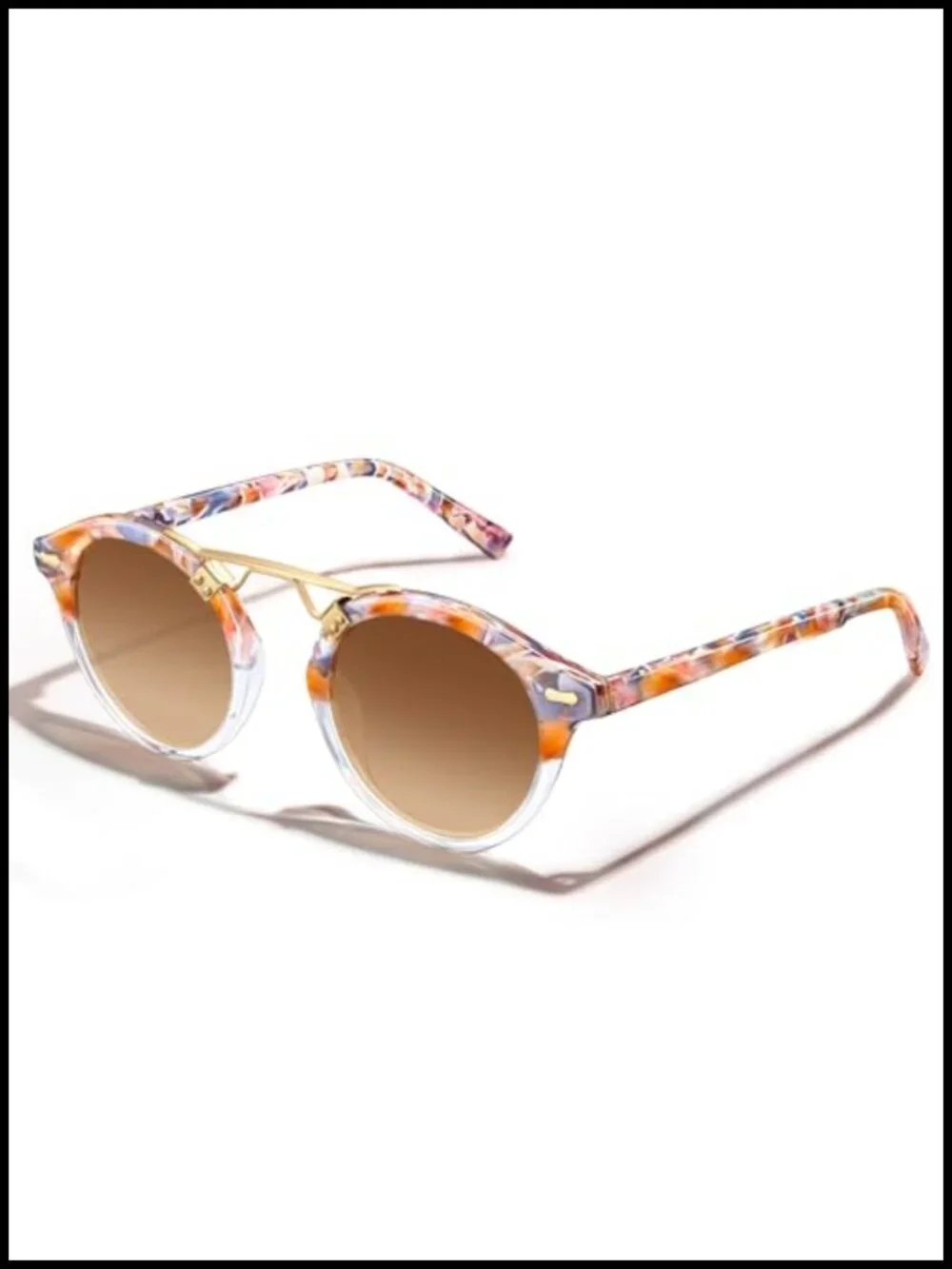 Small Face Retro Acetate Polarized Sunglasses for Women UV Protection